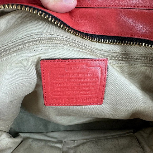 Coach Candice Colorblock legacy handbag red and blue - Picture 4 of 7